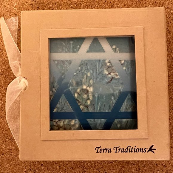 Terra Traditions Photo Album  Judaica Star of David Blue Cloth Cover Unused - Picture 2 of 6